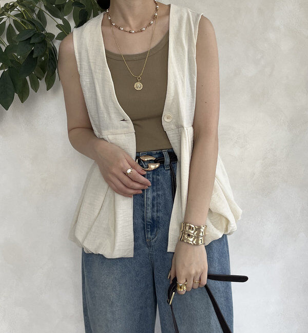  「【WEB限定】ペプラムバルーンベスト」|ブルゾン・スタジャン|