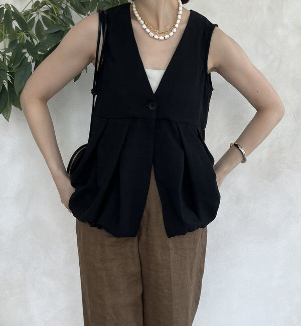  「【WEB限定】ペプラムバルーンベスト」|ブルゾン・スタジャン|