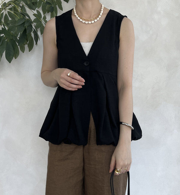  「【WEB限定】ペプラムバルーンベスト」|ブルゾン・スタジャン|