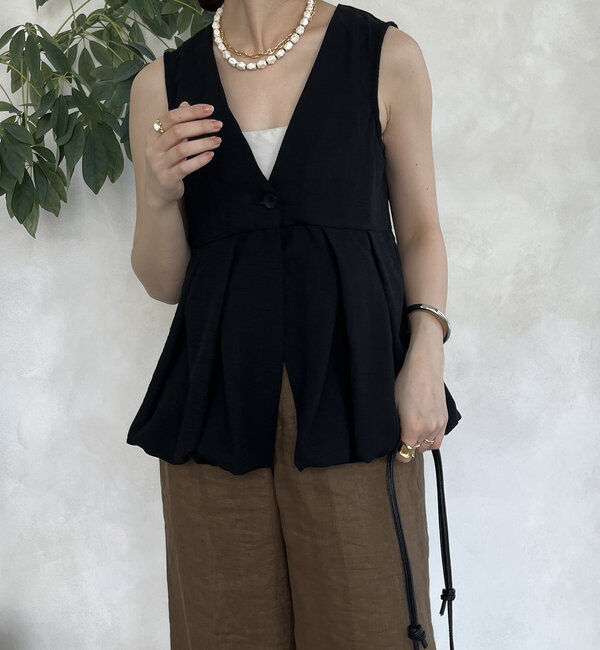  「【WEB限定】ペプラムバルーンベスト」|ブルゾン・スタジャン|