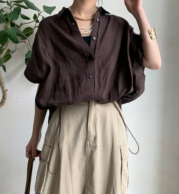  「リネンドロストフレンチシャツ」|シャツ・ブラウス|