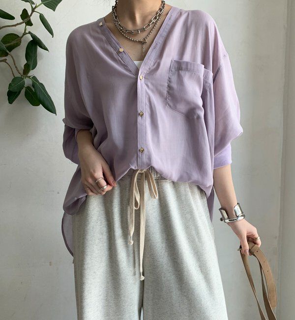  「リヨセルVVシャツ」|シャツ・ブラウス|バイオレット