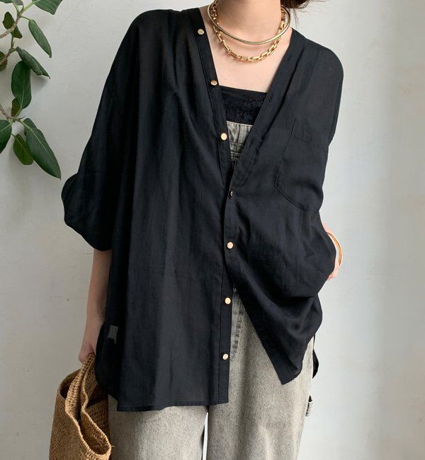  「リヨセルVVシャツ」|シャツ・ブラウス|ブラック