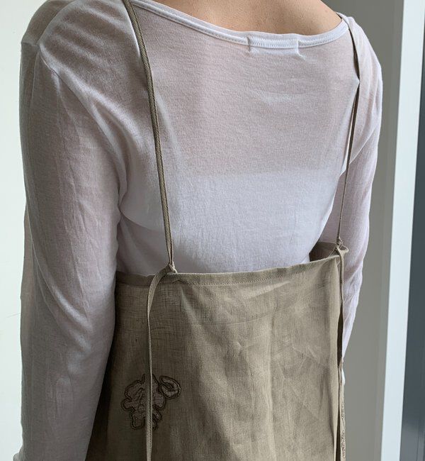  「刺繍レースリネンワンピース」|ワンピース|