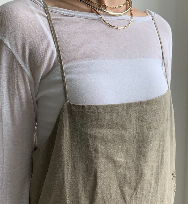  「刺繍レースリネンワンピース」|ワンピース|