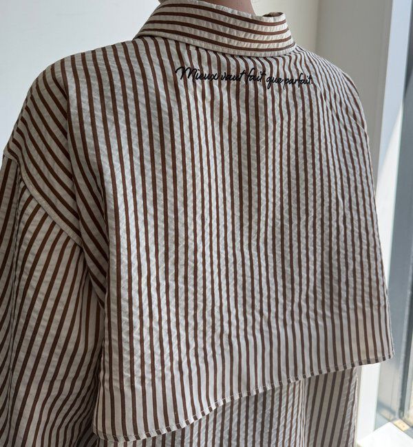  「【WEB限定】ロゴ刺繍ストライプスキッパーシャツ」|シャツ・ブラウス|