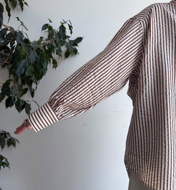  「【WEB限定】ロゴ刺繍ストライプスキッパーシャツ」|シャツ・ブラウス|