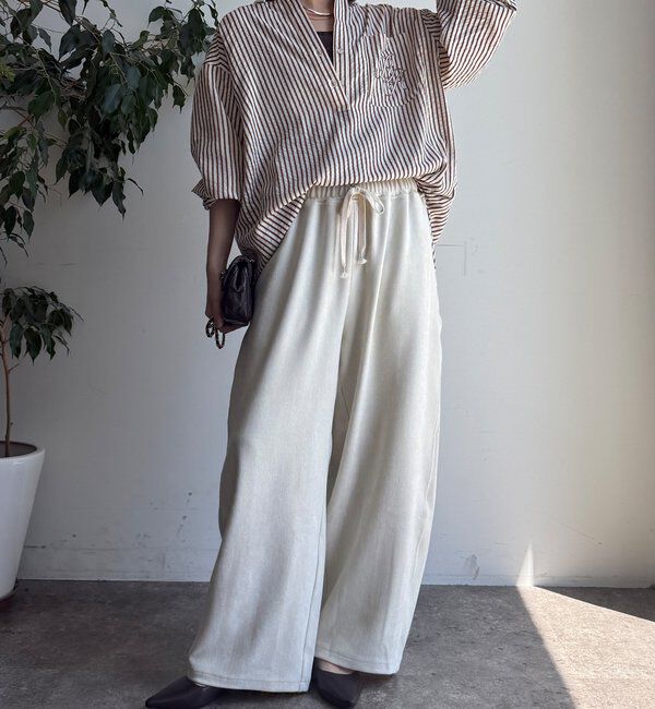  「【WEB限定】ロゴ刺繍ストライプスキッパーシャツ」|シャツ・ブラウス|