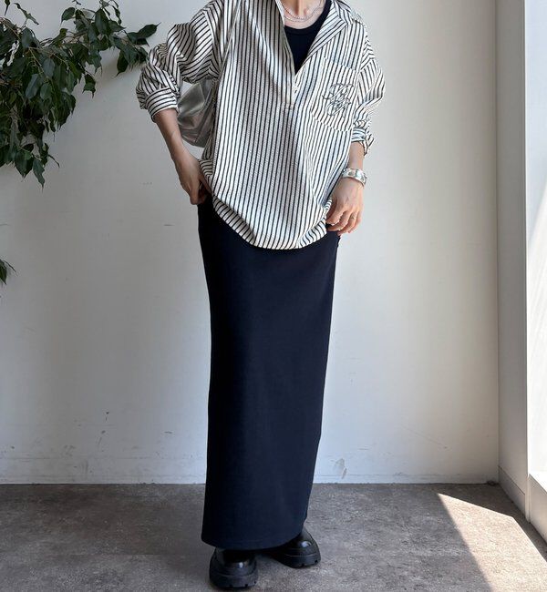  「【WEB限定】ロゴ刺繍ストライプスキッパーシャツ」|シャツ・ブラウス|