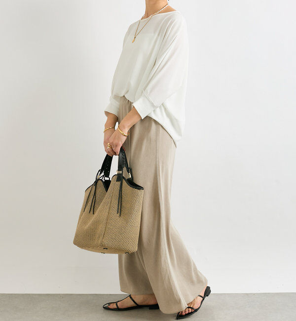  「【レビュー高評価/冷房・日焼け対策◎】リブ付きジョーゼットドルマンブラウス」|シャツ・ブラウス|