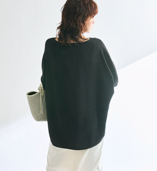  「【レビュー高評価/冷房・日焼け対策◎】リブ付きジョーゼットドルマンブラウス」|シャツ・ブラウス|