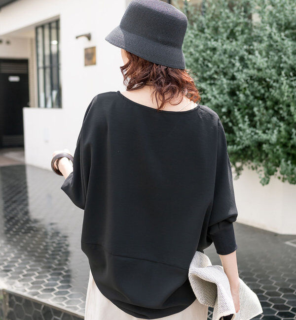  「【レビュー高評価/冷房・日焼け対策◎】リブ付きジョーゼットドルマンブラウス」|シャツ・ブラウス|