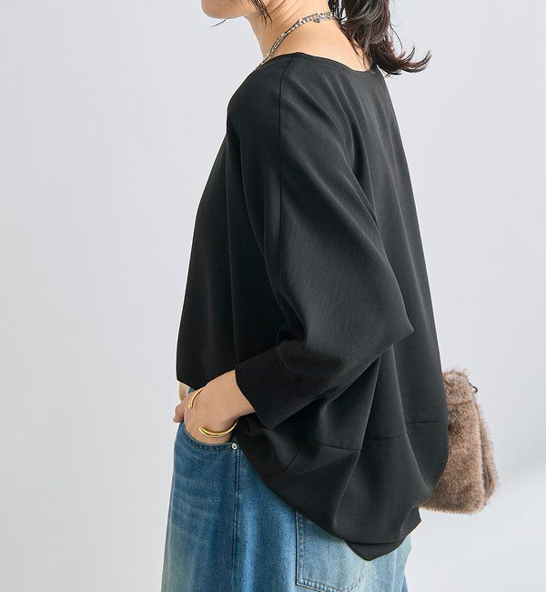  「【レビュー高評価/冷房・日焼け対策◎】リブ付きジョーゼットドルマンブラウス」|シャツ・ブラウス|