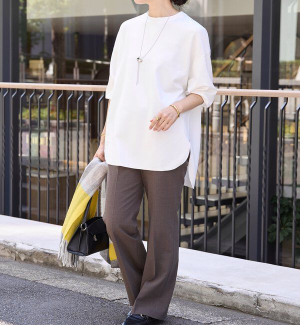  「【ニットのインナーにもおすすめ】カットジョーゼットライトプルオーバー」|Tシャツ・カットソー|