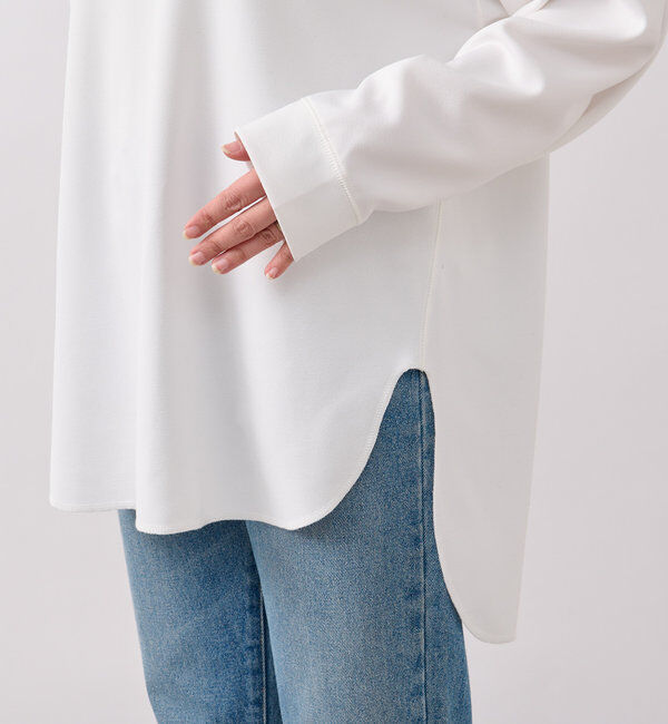  「【ニットのインナーにもおすすめ】カットジョーゼットライトプルオーバー」|Tシャツ・カットソー|