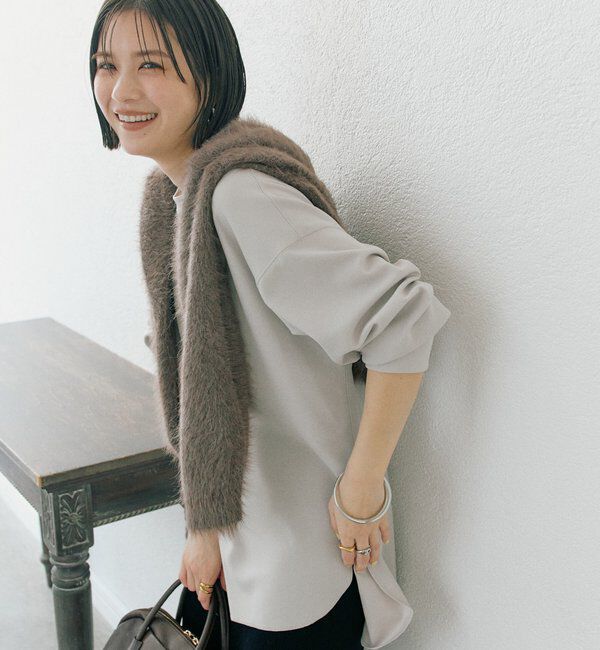  「【ニットのインナーにもおすすめ】カットジョーゼットライトプルオーバー」|Tシャツ・カットソー|