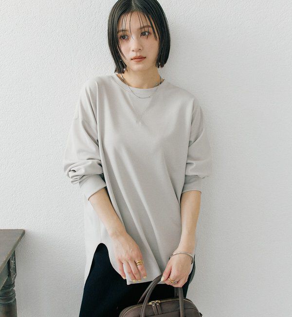  「【ニットのインナーにもおすすめ】カットジョーゼットライトプルオーバー」|Tシャツ・カットソー|