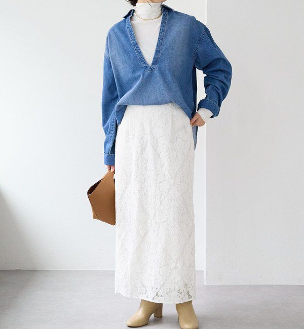  「【a Nice （ア ・ニース）】クラフトレーススカート」|スカート|