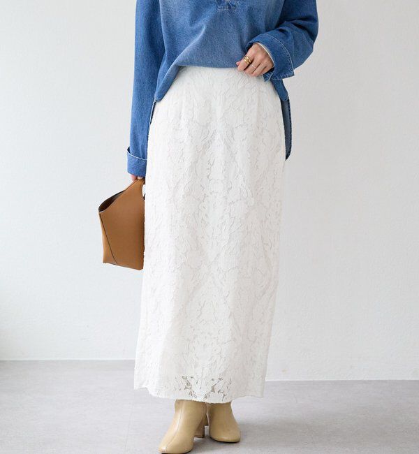  「【a Nice （ア ・ニース）】クラフトレーススカート」|スカート|