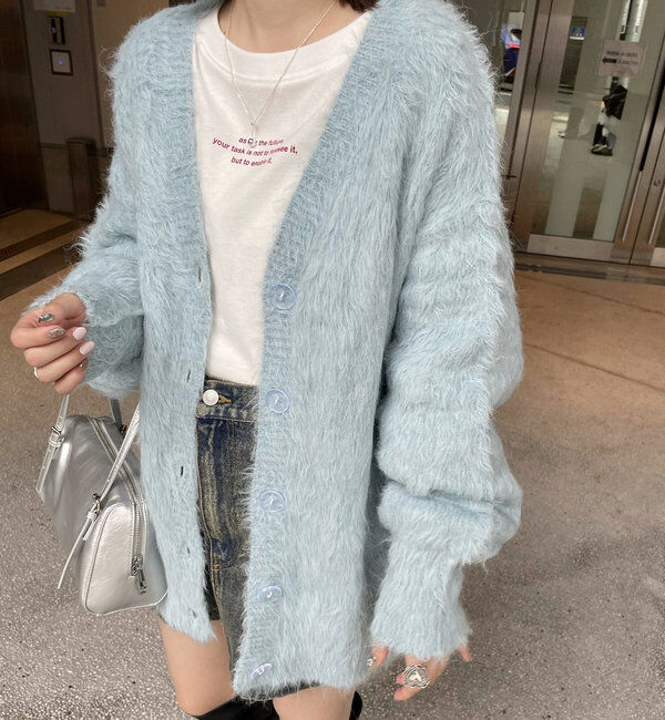  「[mline]シャギーロングカーディガン」|カーディガン|