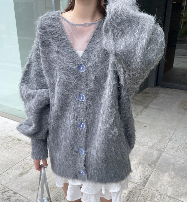  「[mline]シャギーロングカーディガン」|カーディガン|