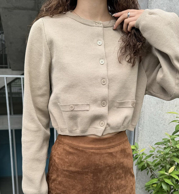  「[mline]ポケットチビカーディガン」|カーディガン|