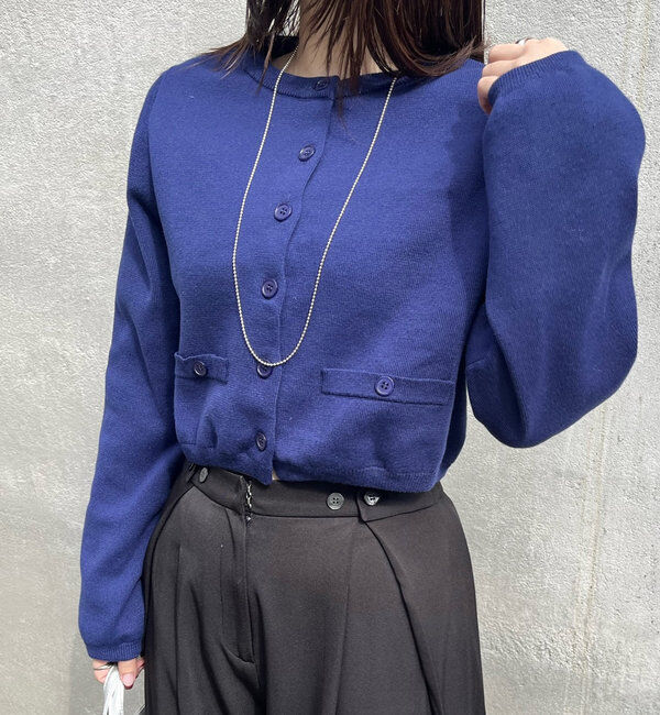  「[mline]ポケットチビカーディガン」|カーディガン|