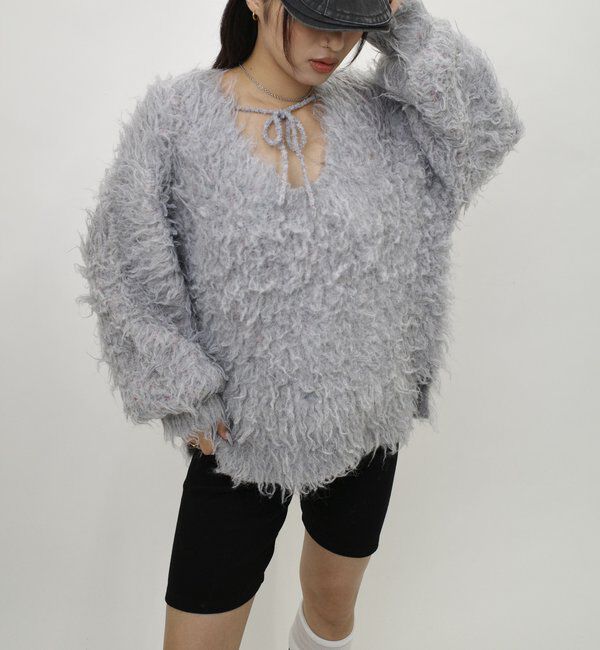  「モヘアライクリボンニット」|ニット・セーター|