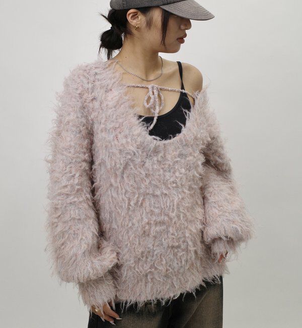 「モヘアライクリボンニット」|ニット・セーター|