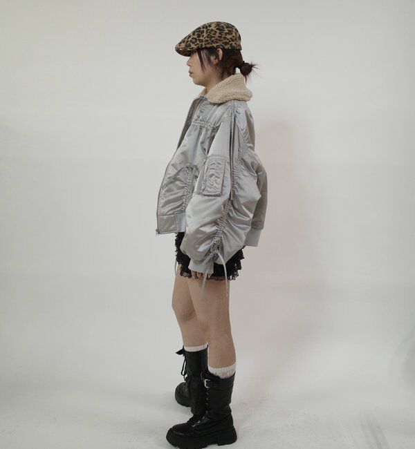  「【Six M/シックスエム】ドロスト衿ボアMA-1」|ブルゾン・スタジャン|