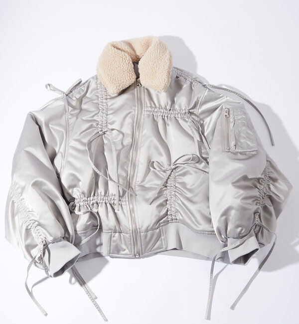  「【Six M/シックスエム】ドロスト衿ボアMA-1」|ブルゾン・スタジャン|