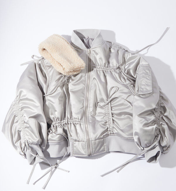  「【Six M/シックスエム】ドロスト衿ボアMA-1」|ブルゾン・スタジャン|