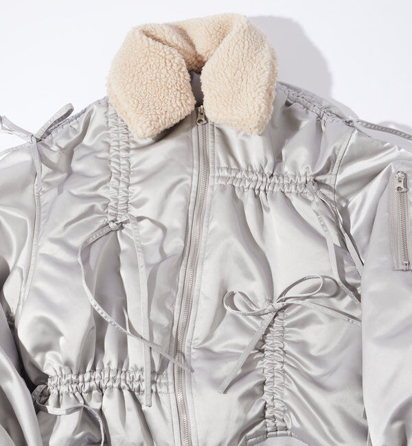  「【Six M/シックスエム】ドロスト衿ボアMA-1」|ブルゾン・スタジャン|