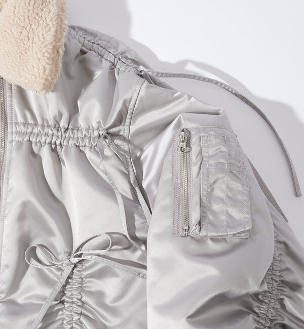  「【Six M/シックスエム】ドロスト衿ボアMA-1」|ブルゾン・スタジャン|