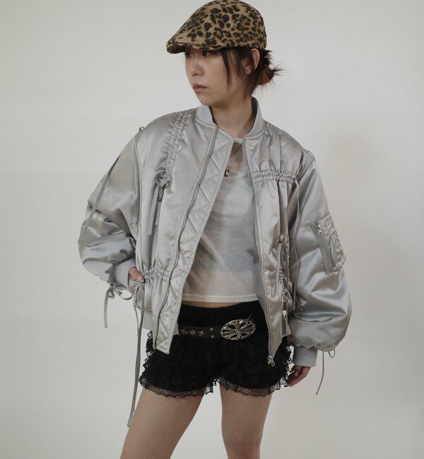  「【Six M/シックスエム】ドロスト衿ボアMA-1」|ブルゾン・スタジャン|