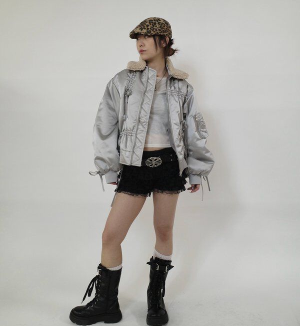  「【Six M/シックスエム】ドロスト衿ボアMA-1」|ブルゾン・スタジャン|