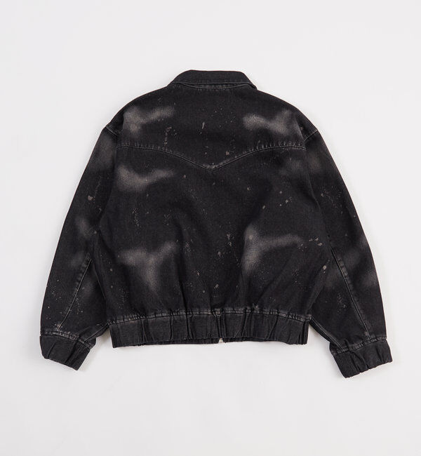  「スプレーブリーチステンカラーデニムブルゾン【セットアップ対応】」|デニムジャケット|