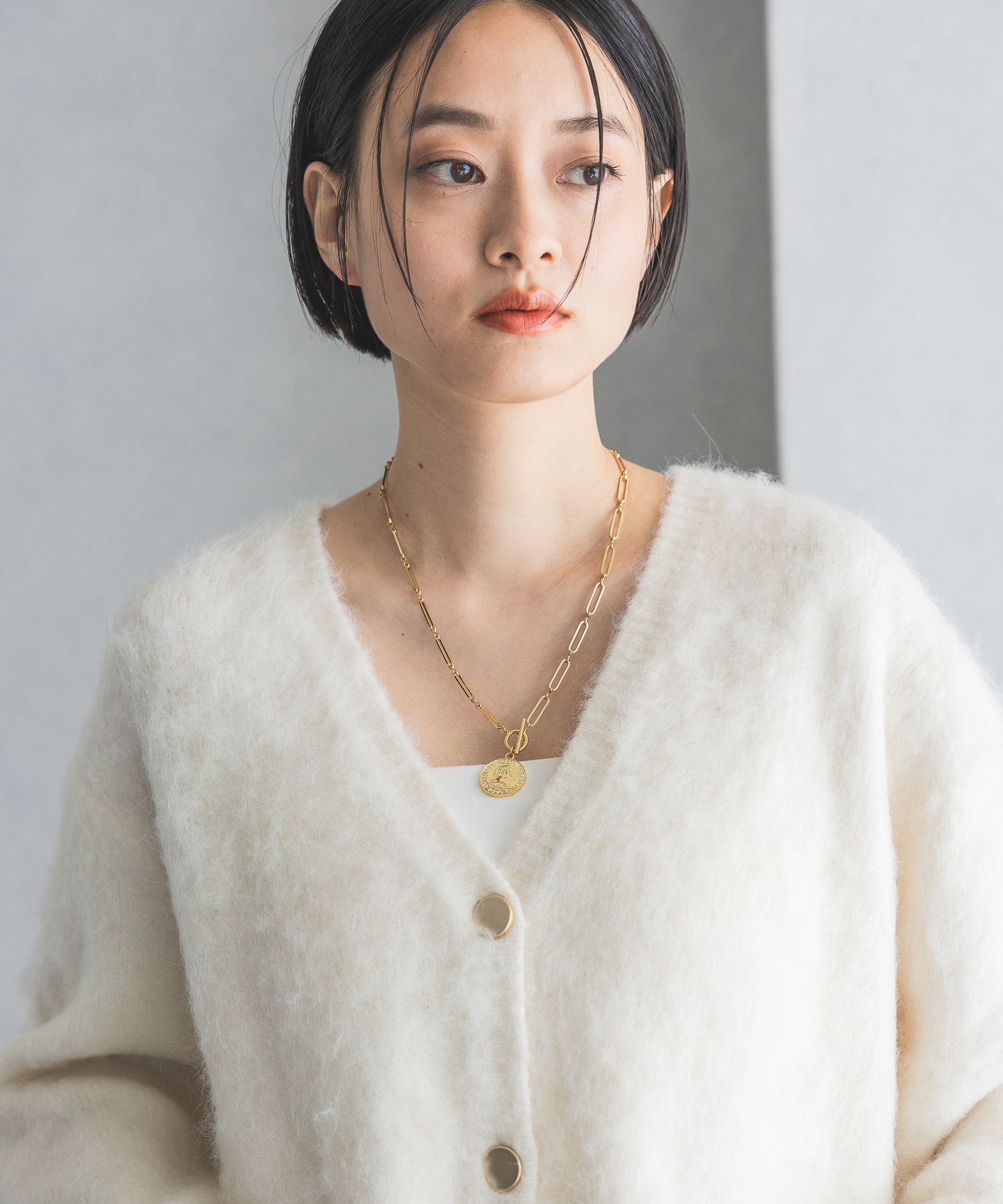 A part by 「【WEB限定】シャギーロングVネックカーディガン」|ニット・セーター|ナチュラル