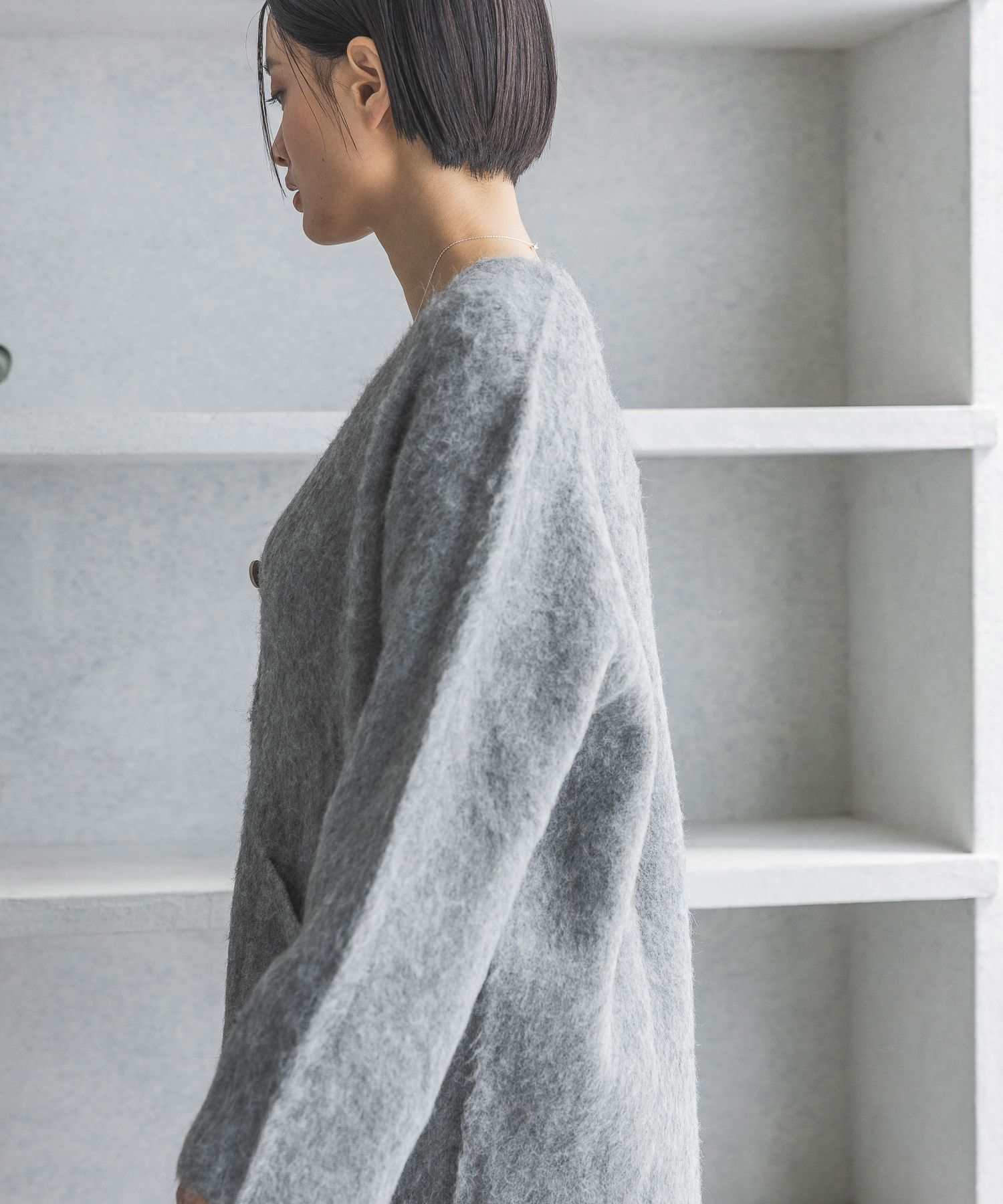 A part by 「【WEB限定】シャギーロングVネックカーディガン」|ニット・セーター|