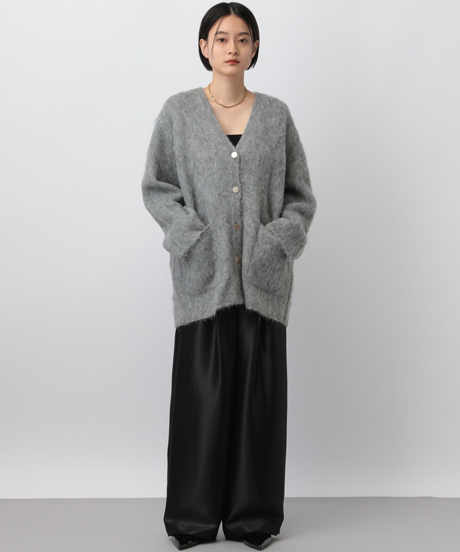 A part by 「【WEB限定】シャギーロングVネックカーディガン」|ニット・セーター|