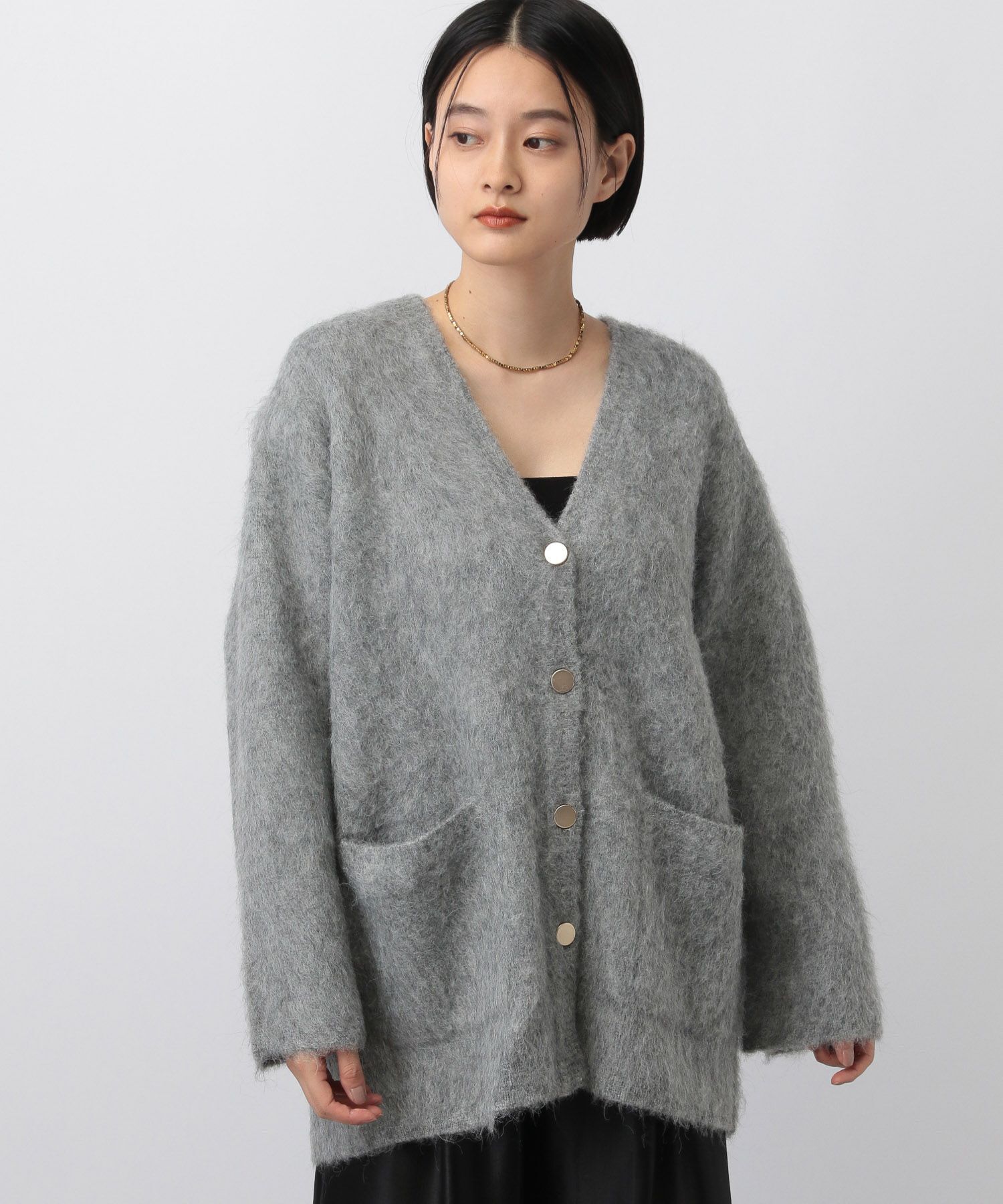 A part by 「【WEB限定】シャギーロングVネックカーディガン」|ニット・セーター|