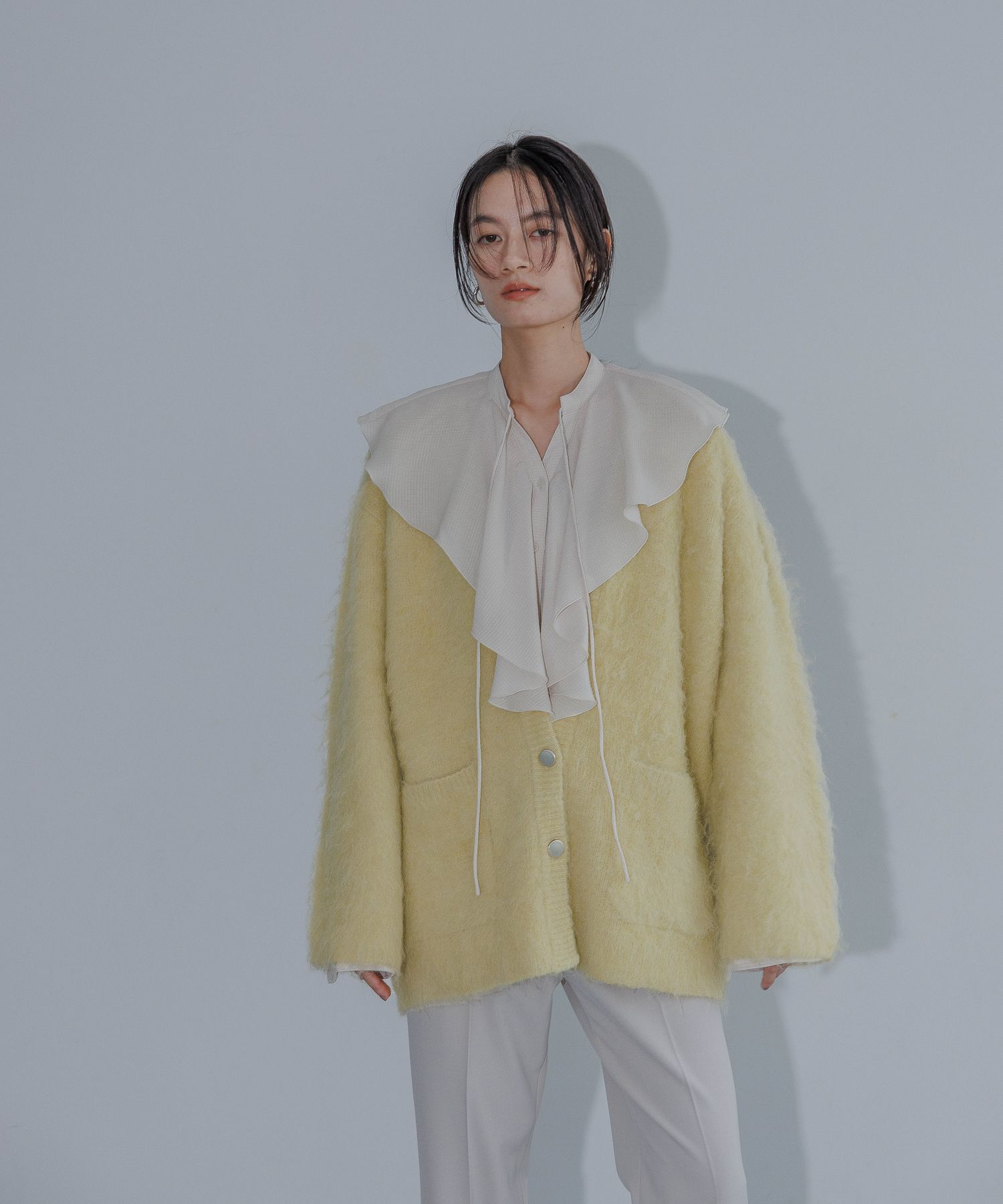 A part by 「【WEB限定】シャギーロングVネックカーディガン」|ニット・セーター|