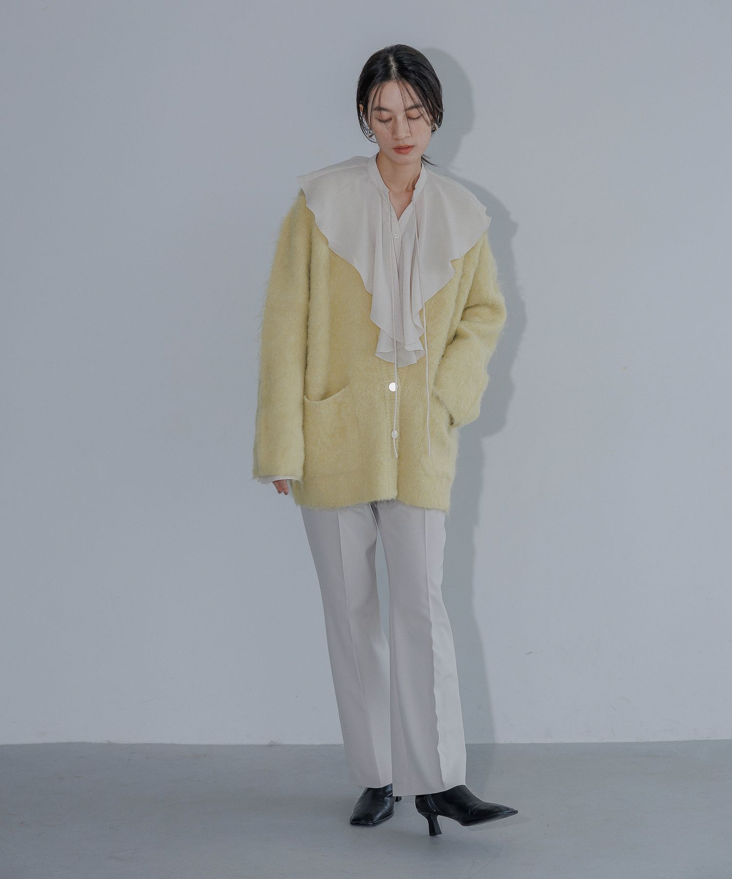 A part by 「【WEB限定】シャギーロングVネックカーディガン」|ニット・セーター|