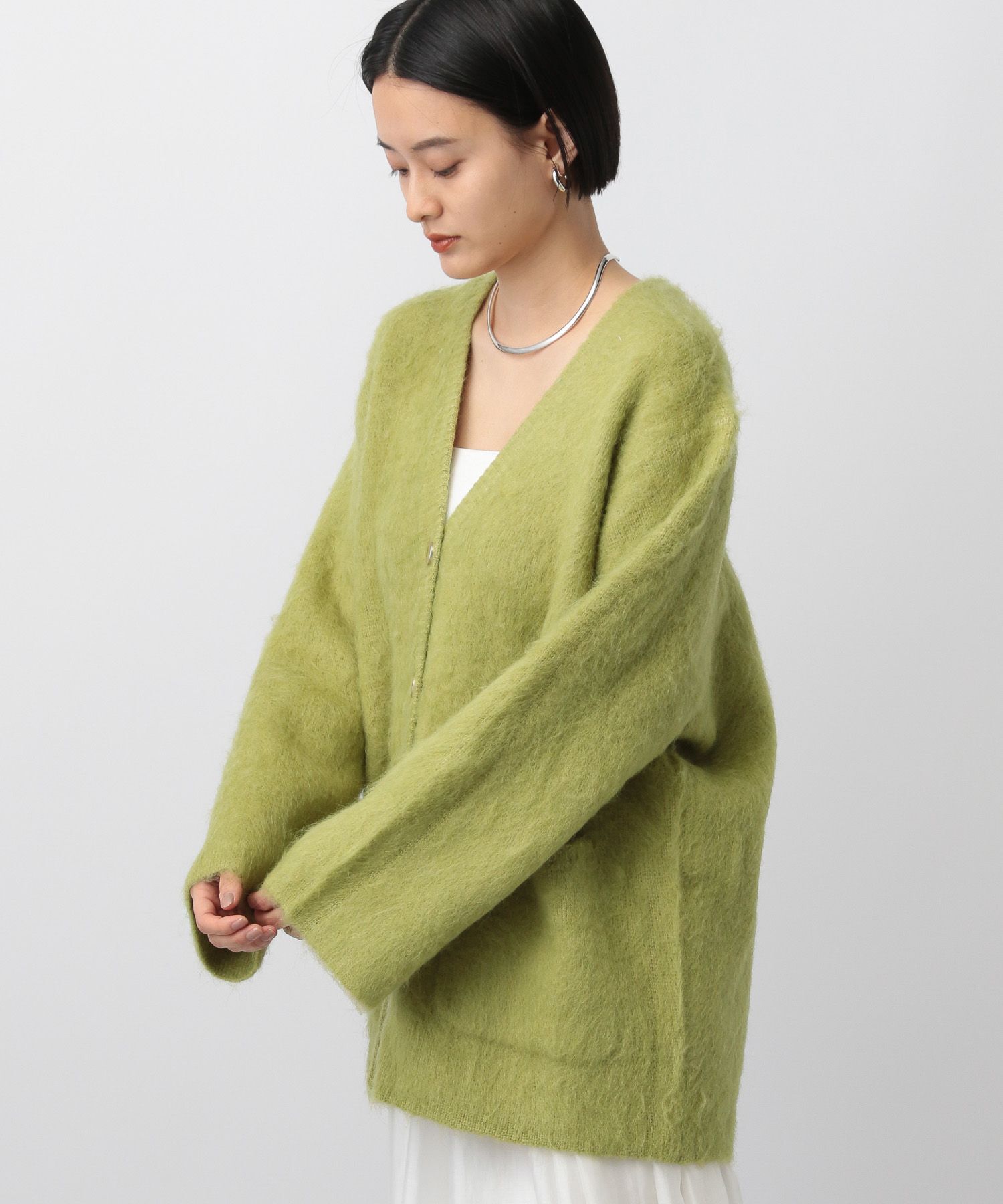A part by 「【WEB限定】シャギーロングVネックカーディガン」|ニット・セーター|