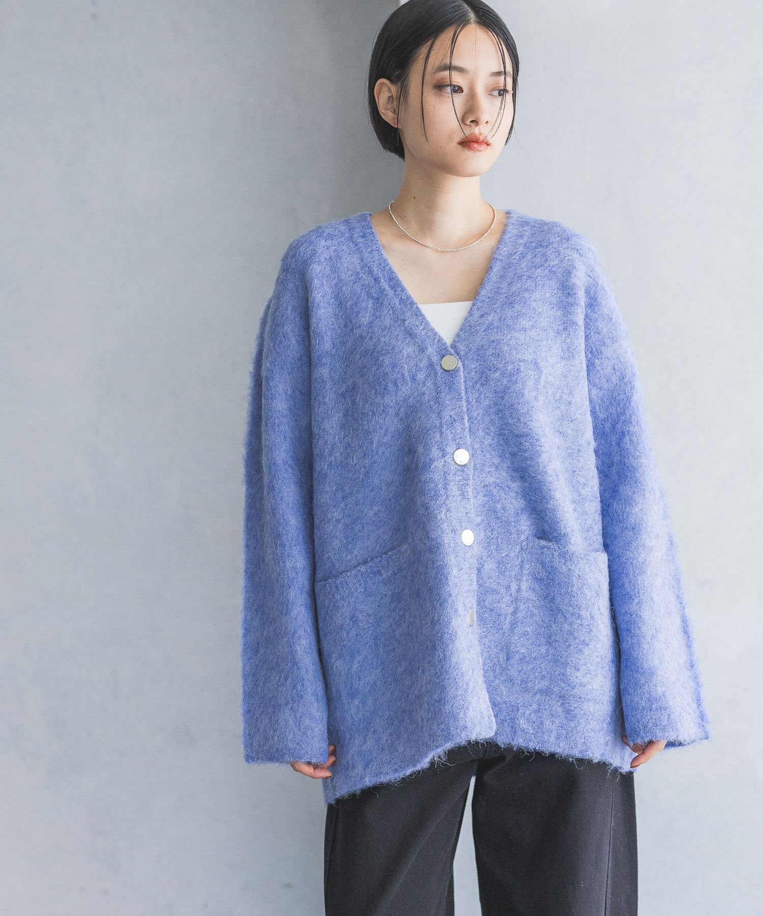 A part by 「【WEB限定】シャギーロングVネックカーディガン」|ニット・セーター|