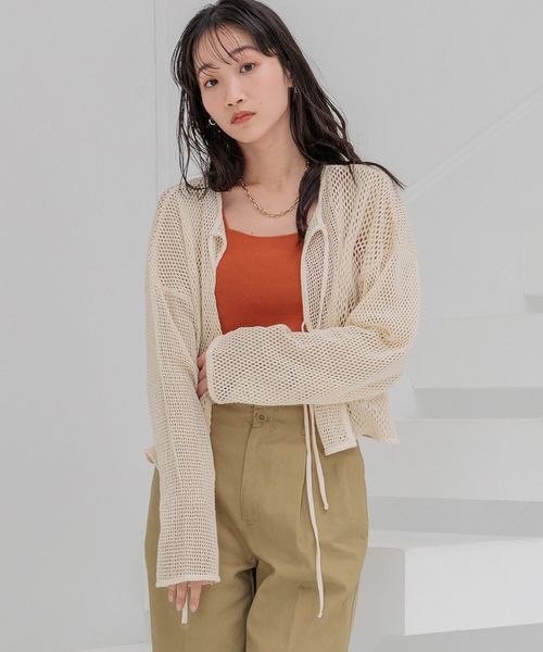 LOWRYS FARM「【前後着用可能】２ＷＡＹパッチワークＬＳ」|カーディガン|