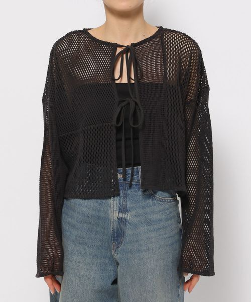 LOWRYS FARM「【前後着用可能】２ＷＡＹパッチワークＬＳ」|カーディガン|