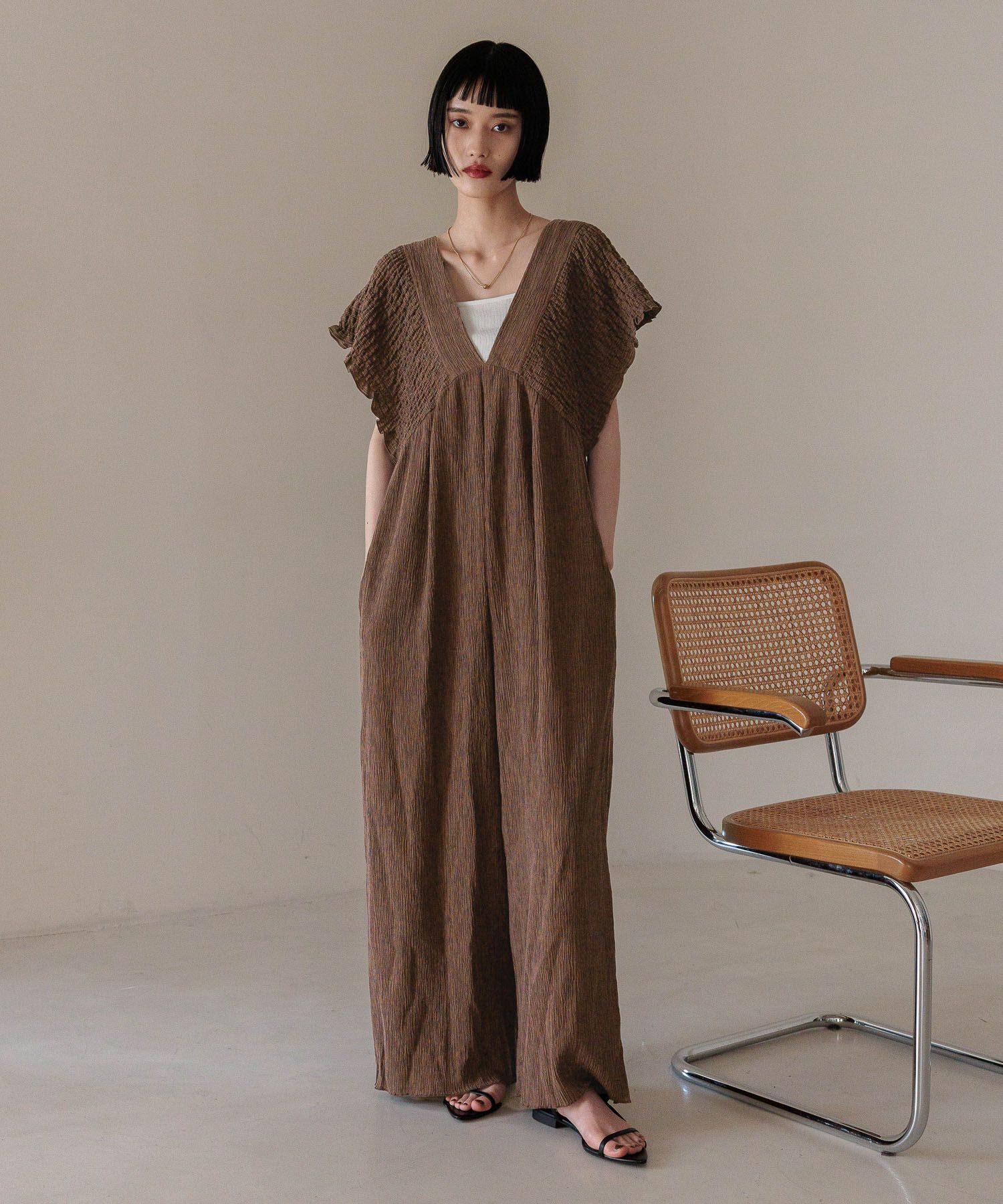 LOWRYS FARM「ヨウリュウシャーリングサロペット」|ワンピース|BRN8