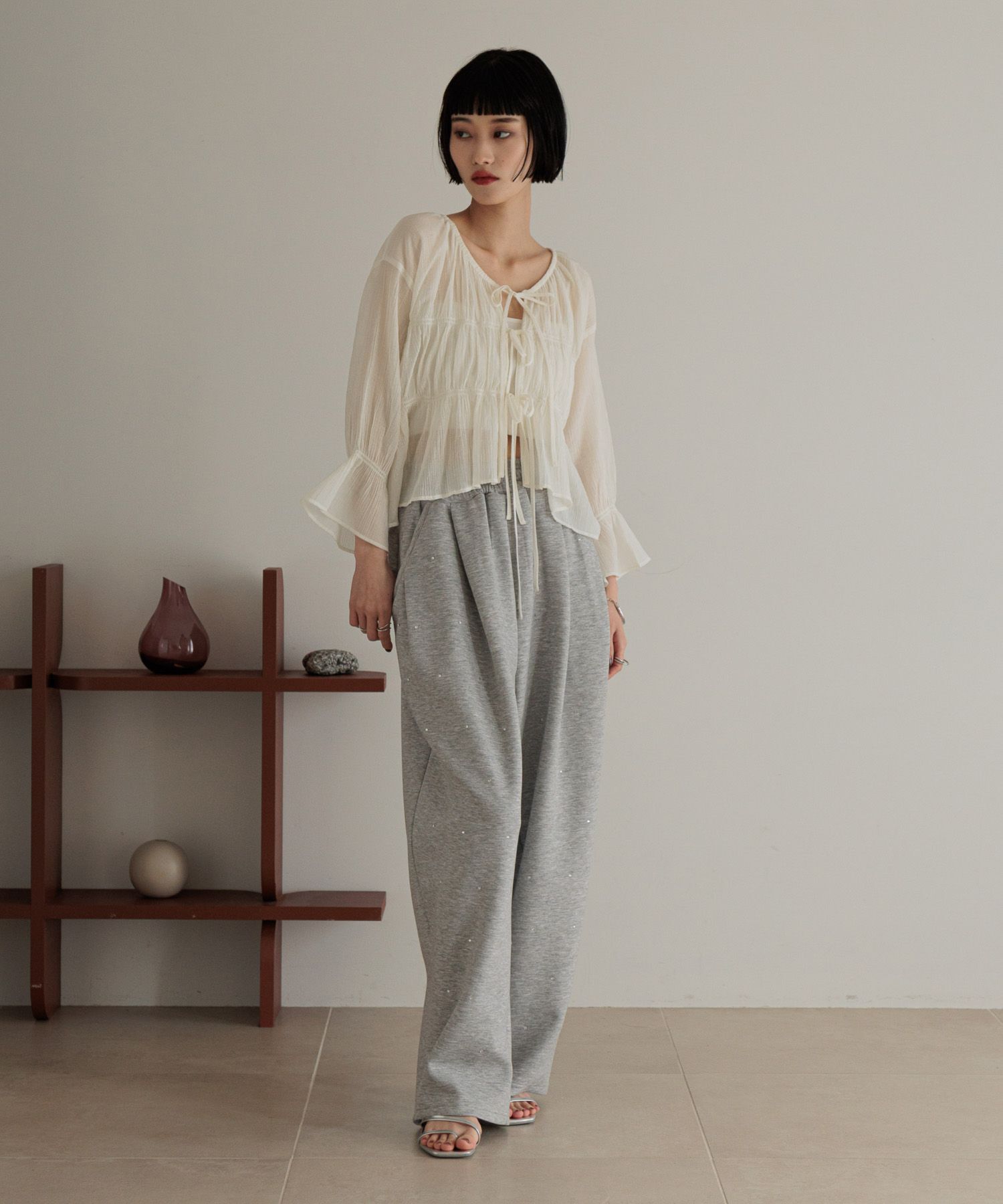 LOWRYS FARM「カットイージーコクーンパンツ」|チノ|