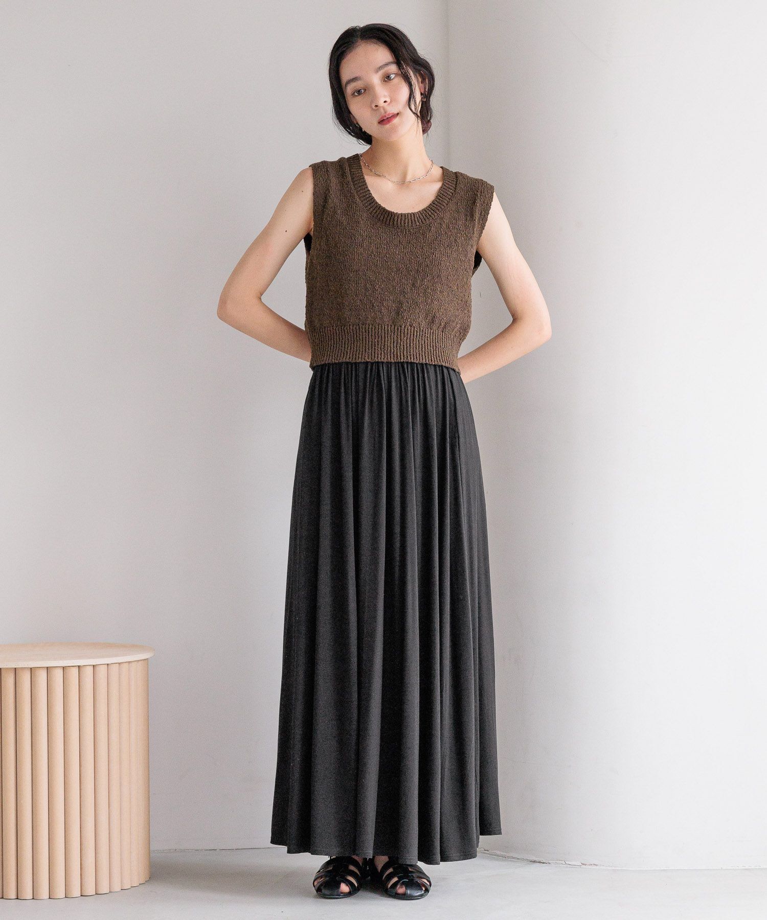 LOWRYS FARM「カットギャザーロングスカート」|スカート|